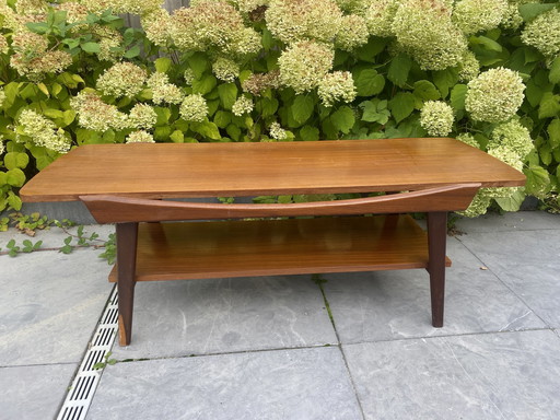 Vintage Teak Salontafel Omkeerbaar Blad