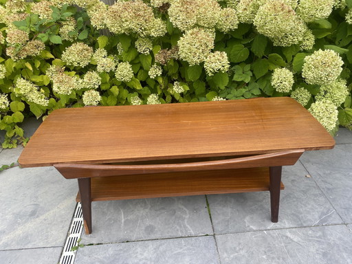 Vintage Teak Salontafel Omkeerbaar Blad