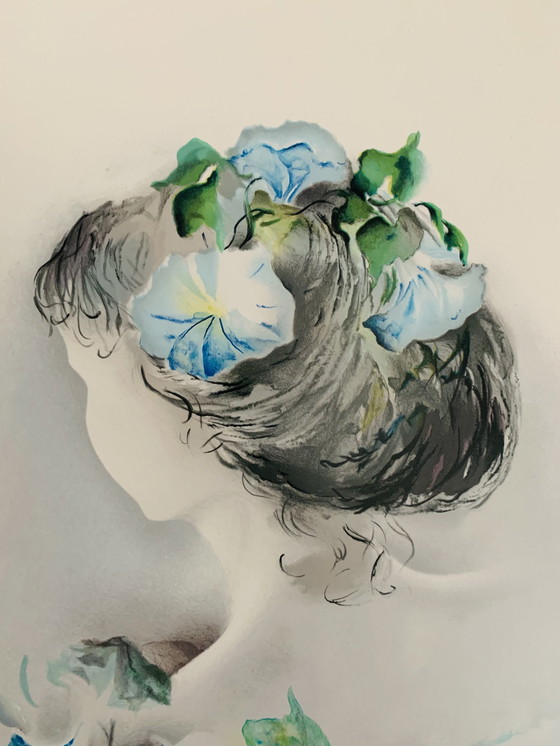 Image 1 of Lestages: "Femme Avec Fleurs“. Nr. 287/600. Lithografie.