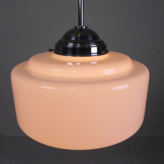 Image 1 of Art Deco hanglamp met getrapte glazen kap