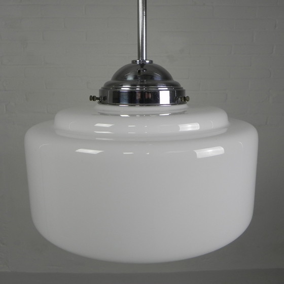 Image 1 of Art Deco hanglamp met getrapte glazen kap