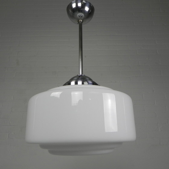 Image 1 of Art Deco hanglamp met getrapte glazen kap