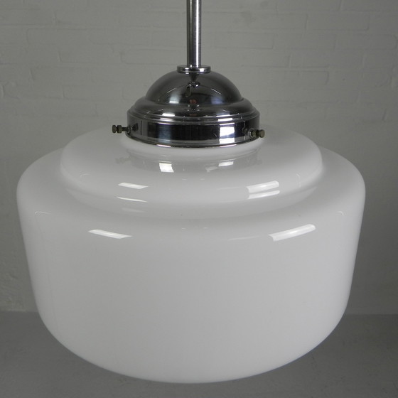 Image 1 of Art Deco hanglamp met getrapte glazen kap