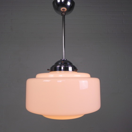 Image 1 of Art Deco hanglamp met getrapte glazen kap