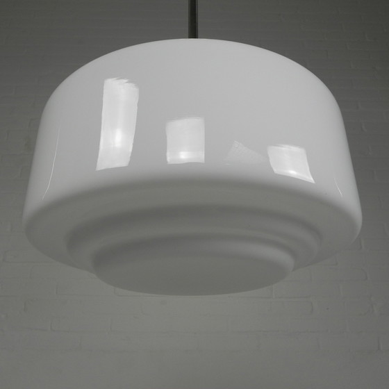 Image 1 of Art Deco hanglamp met getrapte glazen kap