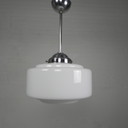 Art Deco hanglamp met getrapte glazen kap