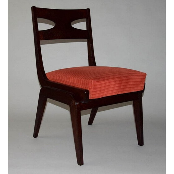 Image 1 of Set van 4 vintage eikenhouten stoelen, jaren 1950