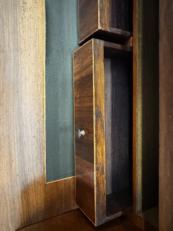 Image 1 of Art-Nouveau bureau Cilindrisch ingelegd met florale decoratie