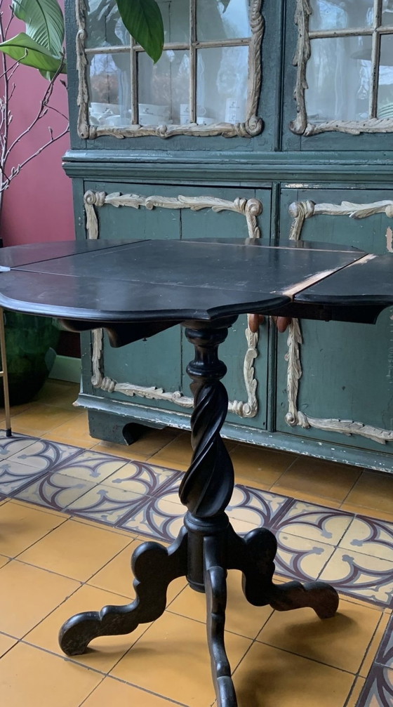 Image 1 of Antiek Biedemeier Klaptafel Tafel Bijzettafel Ca 1860