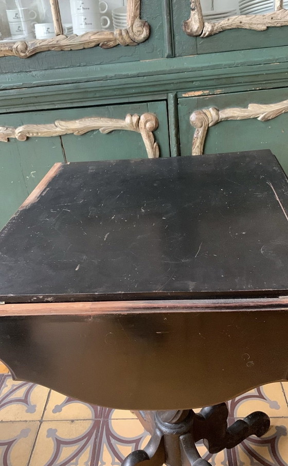 Image 1 of Antiek Biedemeier Klaptafel Tafel Bijzettafel Ca 1860