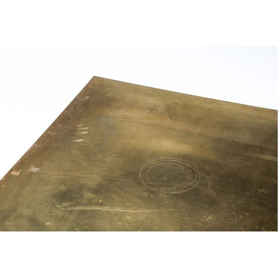 Image 1 of Vintage salontafel in zwart staal en messing van Emiel Veranneman, België 1970