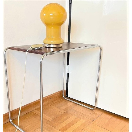 Image 1 of Vintage opaline glazen tafellamp van Ivan Jakes voor Glassworks Valasske Mezirici, Tsjecho-Slowakije 1960