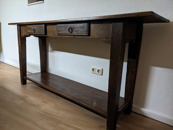 Image 1 of Authentieke Schutterskast En Bijpassende Side Table