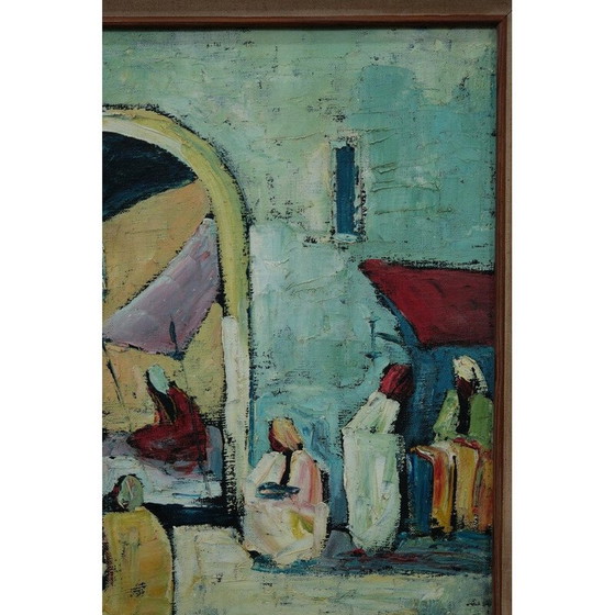 Image 1 of Vintage olieverfschilderij op modern doek van Harry Olsson, 1950