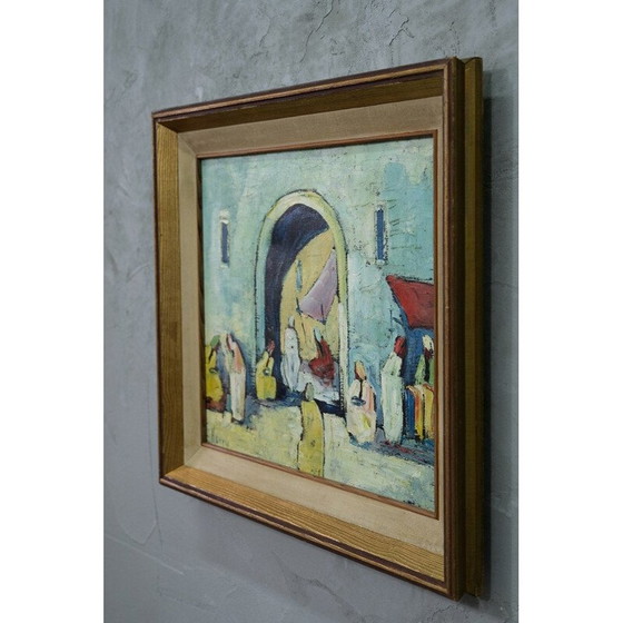 Image 1 of Vintage olieverfschilderij op modern doek van Harry Olsson, 1950