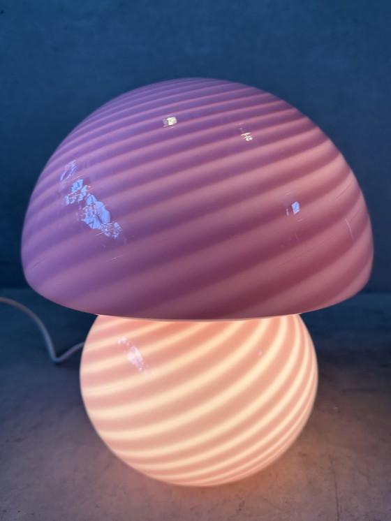 Image 1 of Pink mushroom swirl lamp