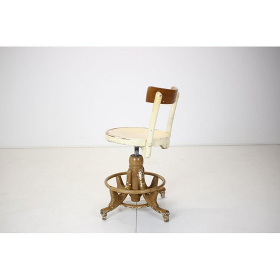 Image 1 of Houten vintage in hoogte verstelbare fauteuil, Tsjecho-Slowakije jaren 1920