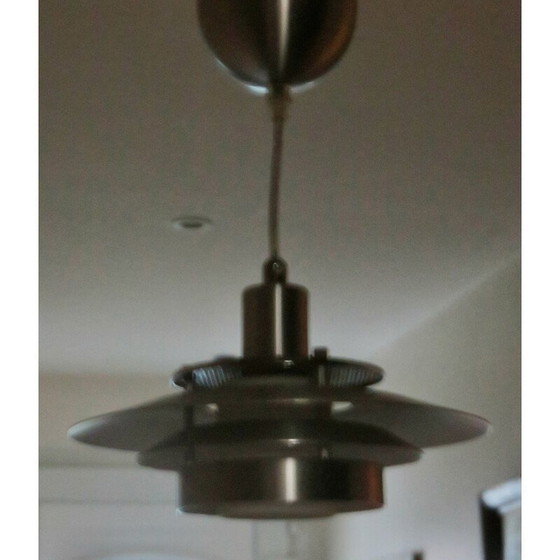 Image 1 of Vintage hanglamp van aluminium en opaline glas, Zweden 2000