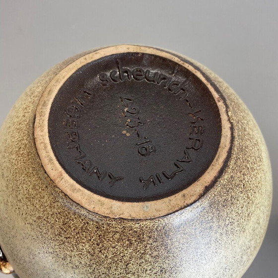 Image 1 of Paar aardewerk vet lava vazen "Multi-Color" van Scheurich, Duitsland 1970