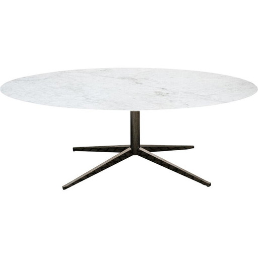 Vintage ovale Calacatta marmeren tafel van Florence Knoll