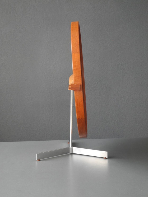 Image 1 of 60S Originele Teakhouten Tafel Spiegel Badmeubel Spiegel van Luxe Vittsjö Zweden | Design Uno & Östen Kristiansson