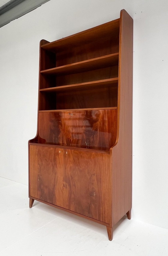 Image 1 of Mahoniehouten Boekenkast Cq Secretaire Uit Denemarken, 1960’S