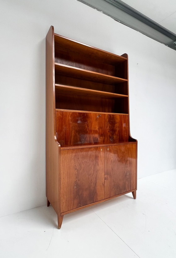 Image 1 of Mahoniehouten Boekenkast Cq Secretaire Uit Denemarken, 1960’S