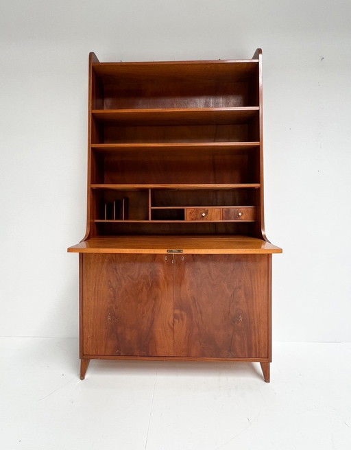 Mahoniehouten Boekenkast Cq Secretaire Uit Denemarken, 1960’S