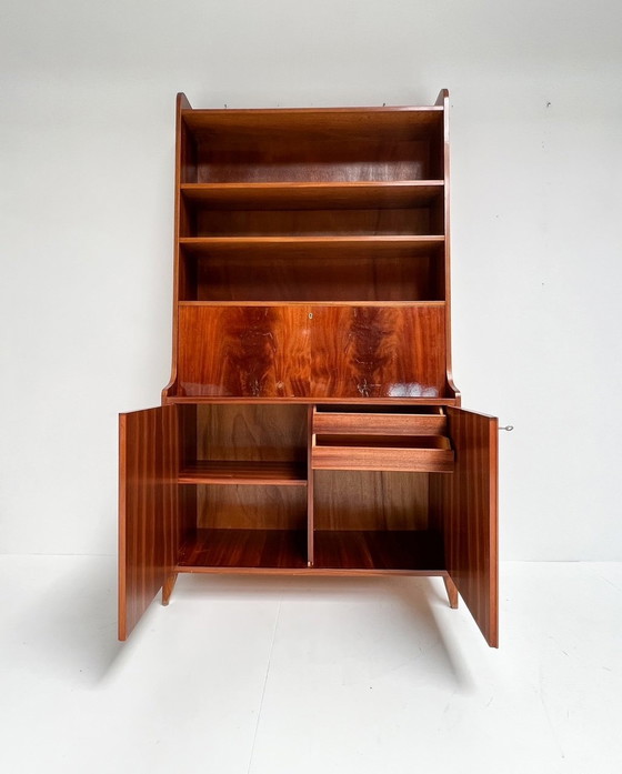 Image 1 of Mahoniehouten Boekenkast Cq Secretaire Uit Denemarken, 1960’S