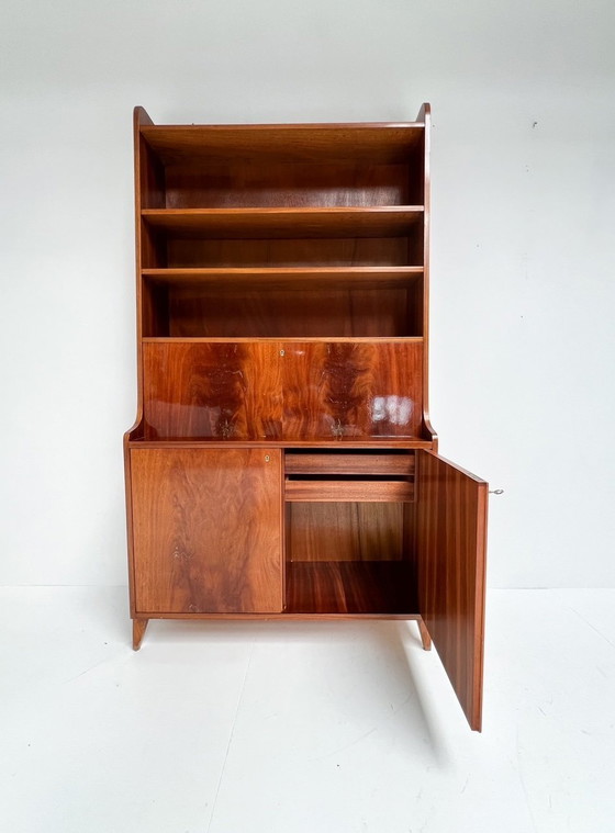 Image 1 of Mahoniehouten Boekenkast Cq Secretaire Uit Denemarken, 1960’S