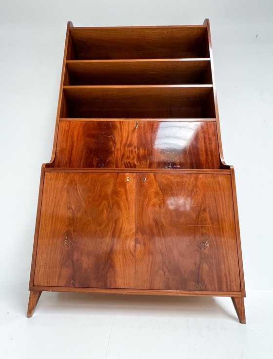 Image 1 of Mahoniehouten Boekenkast Cq Secretaire Uit Denemarken, 1960’S