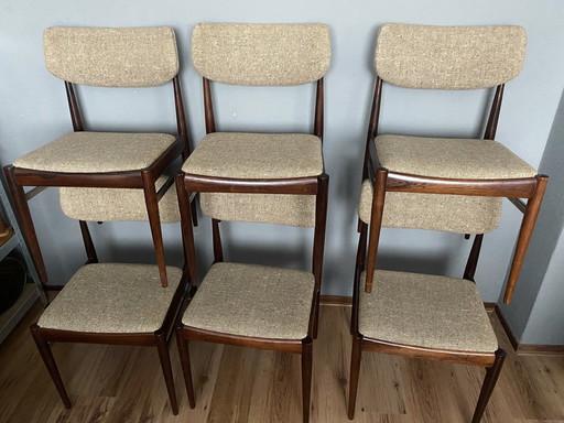 6 Vintage Pallisander Scandinavische Design Stoelen Rosewood 