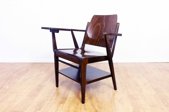 Image 1 of Fauteuil met tablet van Franz Schuster voor Wiesner-Hager, Austro Sessel