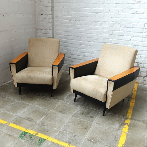 Set Van 2 Joegoslavische Lounge Stoelen