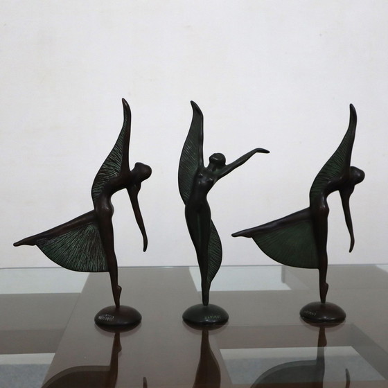 Image 1 of 3 Bronzen danseressculpturen van Mariani Caggiati, jaren 1980