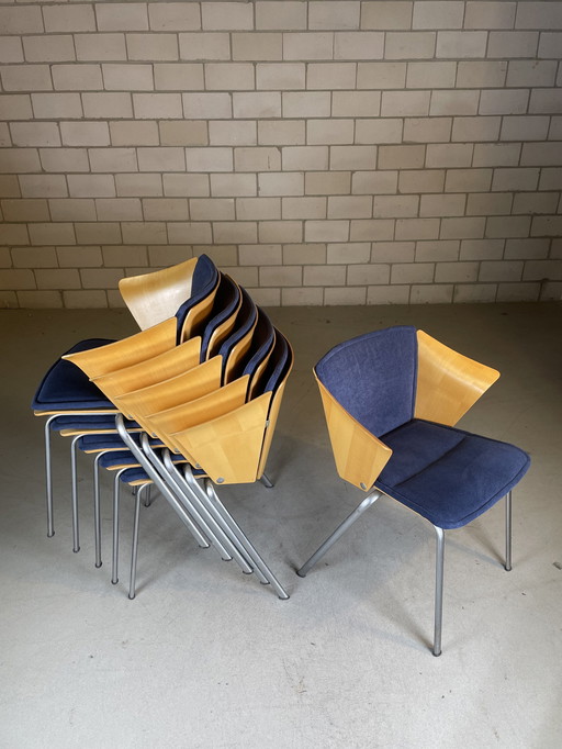 6X Fritz Hansen Vm3 Stoel By Vico Magistretti