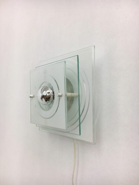 Image 1 of Glazen wandlamp Mid Century, jaren 1970
