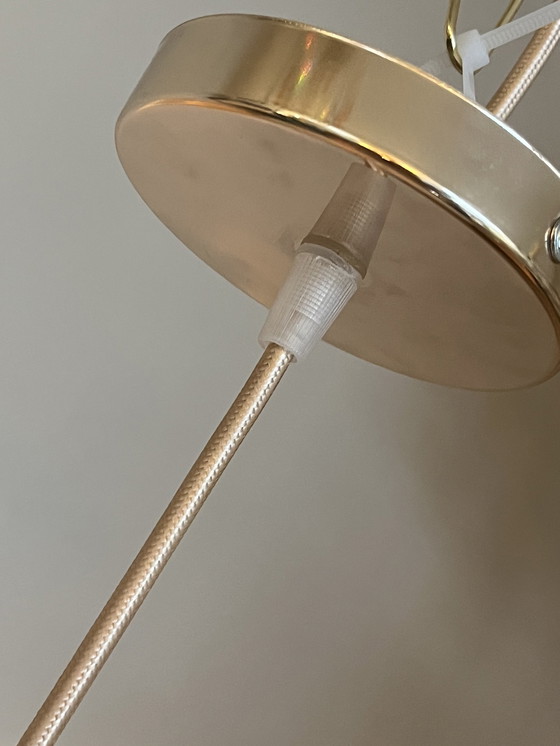 Image 1 of Capiz Schelpen Hanglamp Parelmoer Schelp Gouden Details ! Luxe Uitvoering