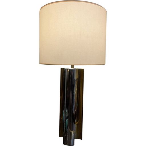 Vintage lamp in goud en zilver metaal van Giovanni Banci, 1980