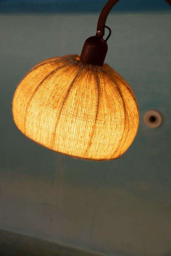 Image 1 of Japandi vloerlamp Domus Denmark, vintage arch lamp teak