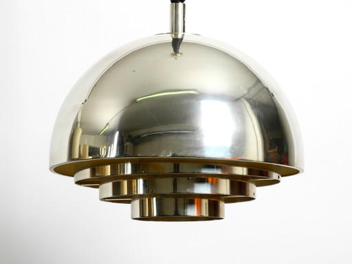 Prachtige, zeldzame Mid Century Plafondlamp van de Vereinigte Werkstätten Volledig Verzilverd