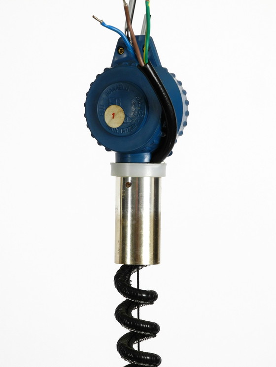 Image 1 of Prachtige, zeldzame Mid Century Plafondlamp van de Vereinigte Werkstätten Volledig Verzilverd