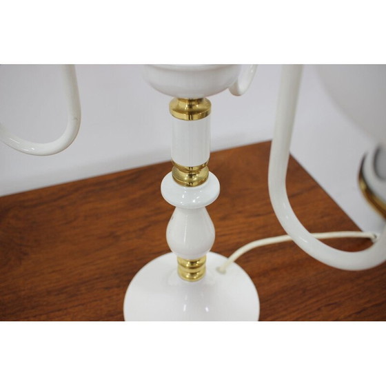 Image 1 of Vintage witte tafellamp van Drukov, Tsjecho-Slowakije 1970