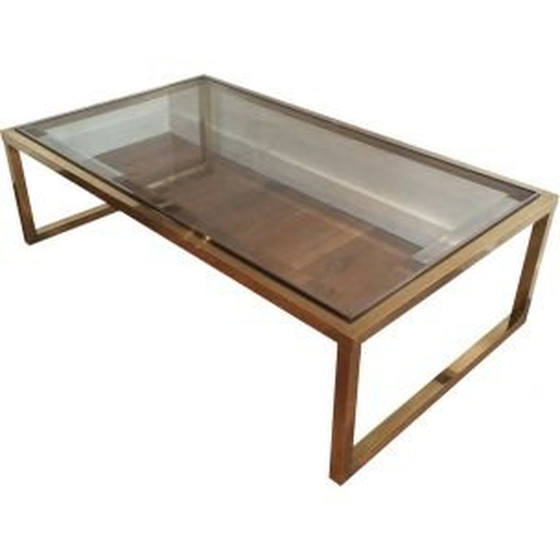 Image 1 of Vintage messing en chromen salontafel, 1970