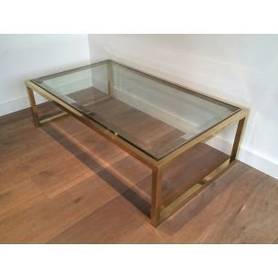 Image 1 of Vintage messing en chromen salontafel, 1970