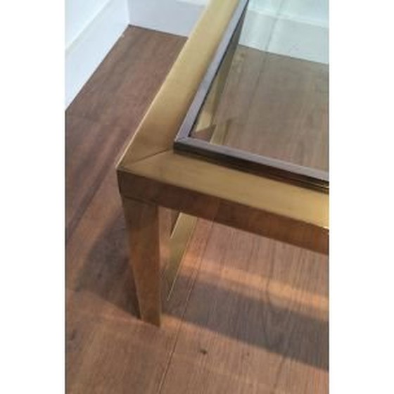 Image 1 of Vintage messing en chromen salontafel, 1970