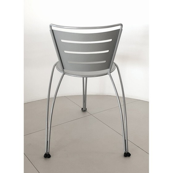 Image 1 of Paar vintage tuinstoelen van draad en plaatstaal van Jean-Michel Wilmotte voor Tebong, Frankrijk 1987