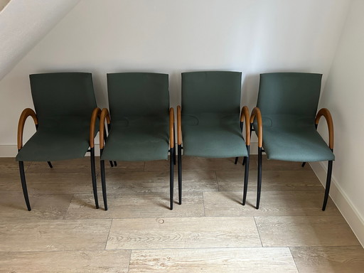 4X Leolux Vintage Eetkamerstoelen