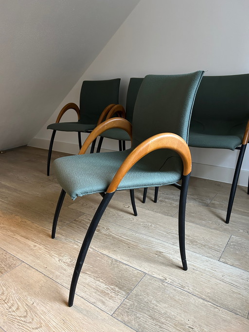 4X Leolux Vintage Eetkamerstoelen