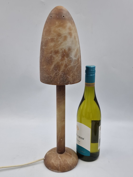 Image 1 of Koppel albast vintage mushroom lampen